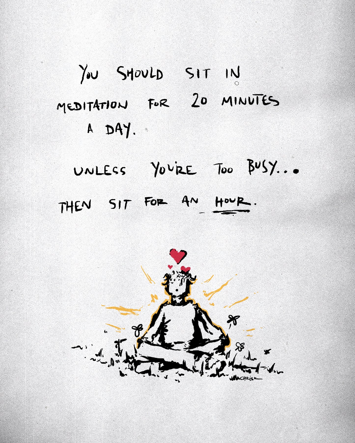 A Mindful Practice limited edition art print, 8x10 inches featuring mindfulness and meditation theme on textured art paper by chriskcreates