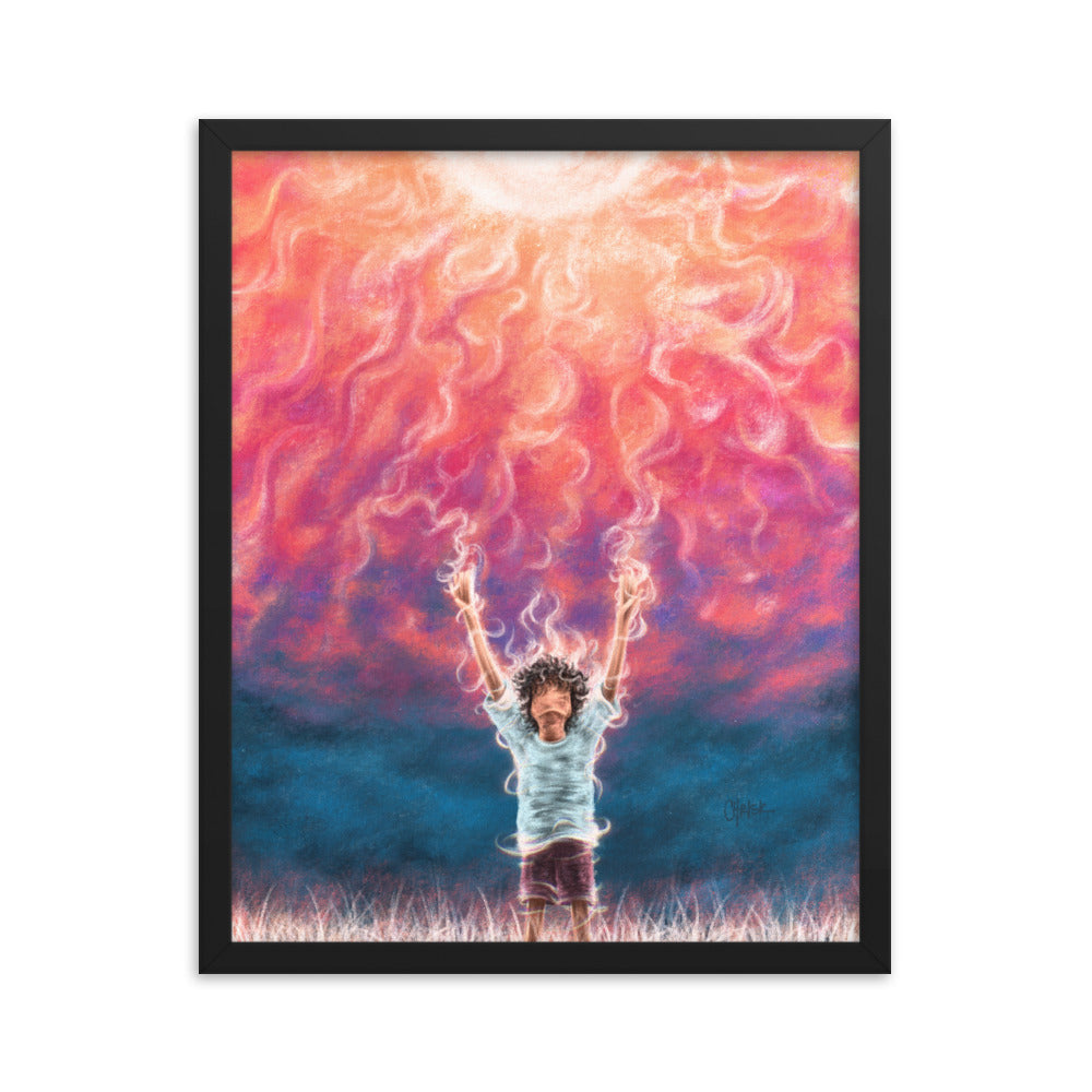 Framed poster titled "The Giver of Life" by chriskcreates, featuring a black 16x20 enhanced matte paper frame.