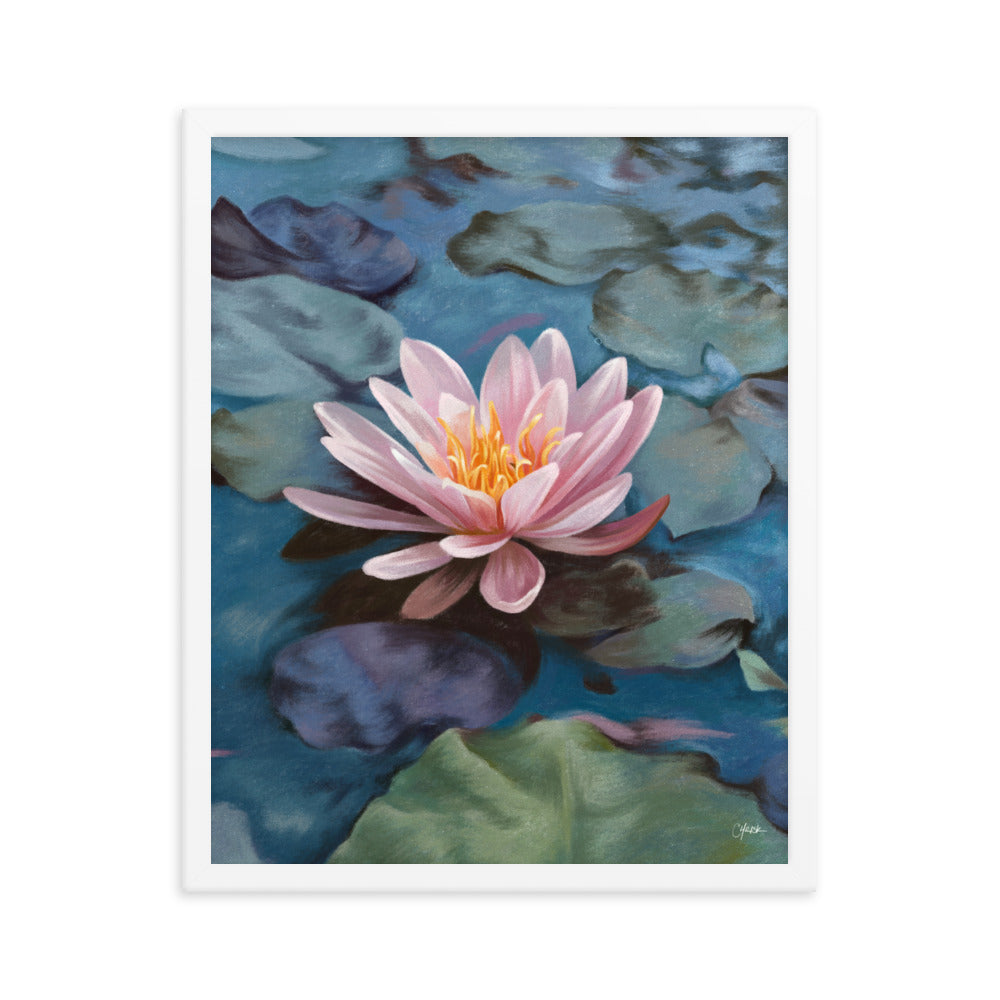 Water Lily (July) - Birth Flower Framed Print