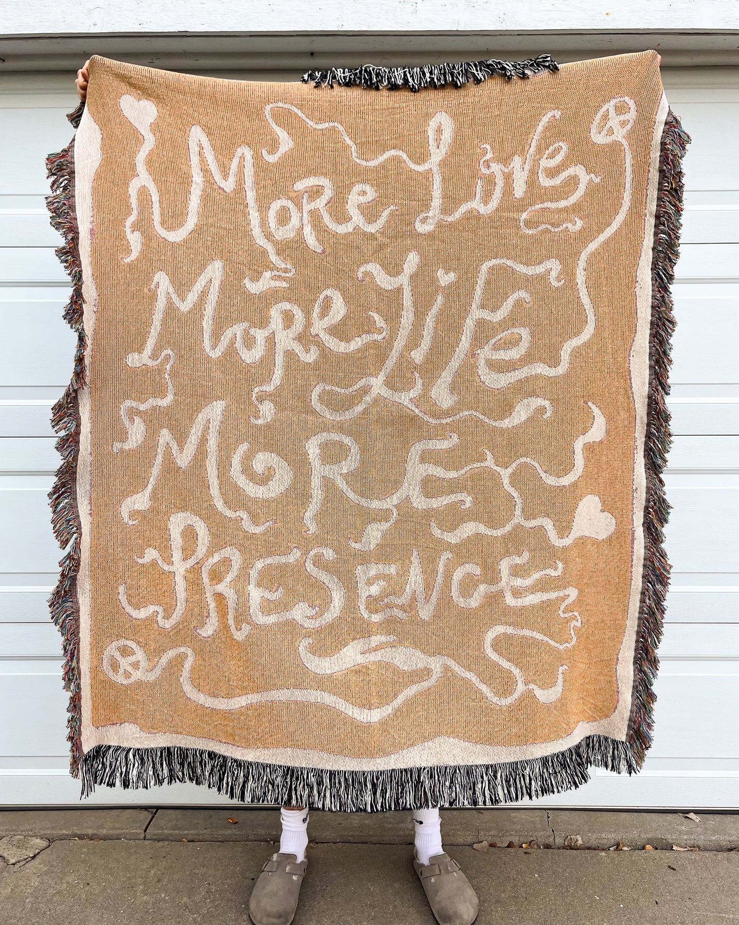 love, life, presence - Woven Blanket