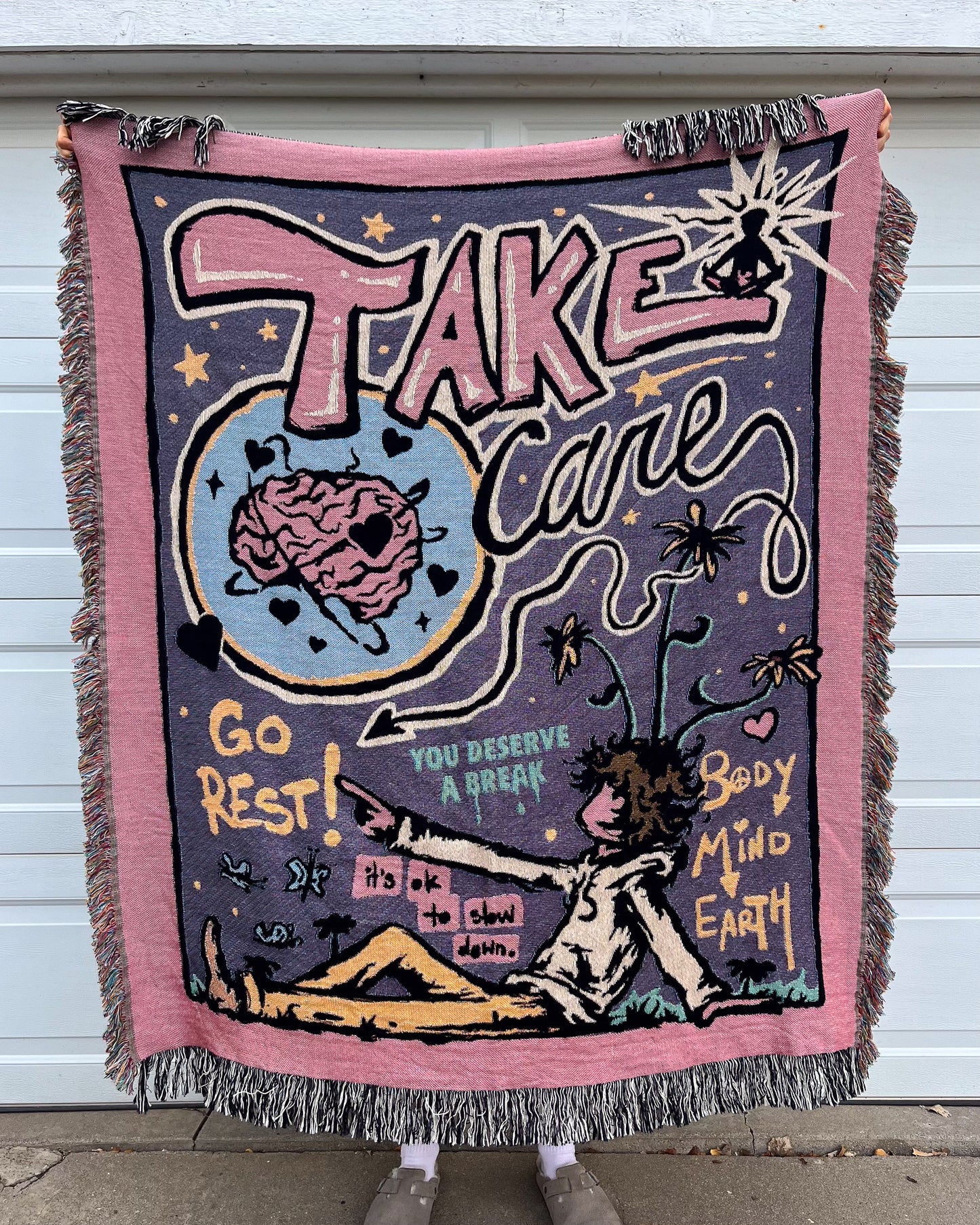 take care - Woven Blanket