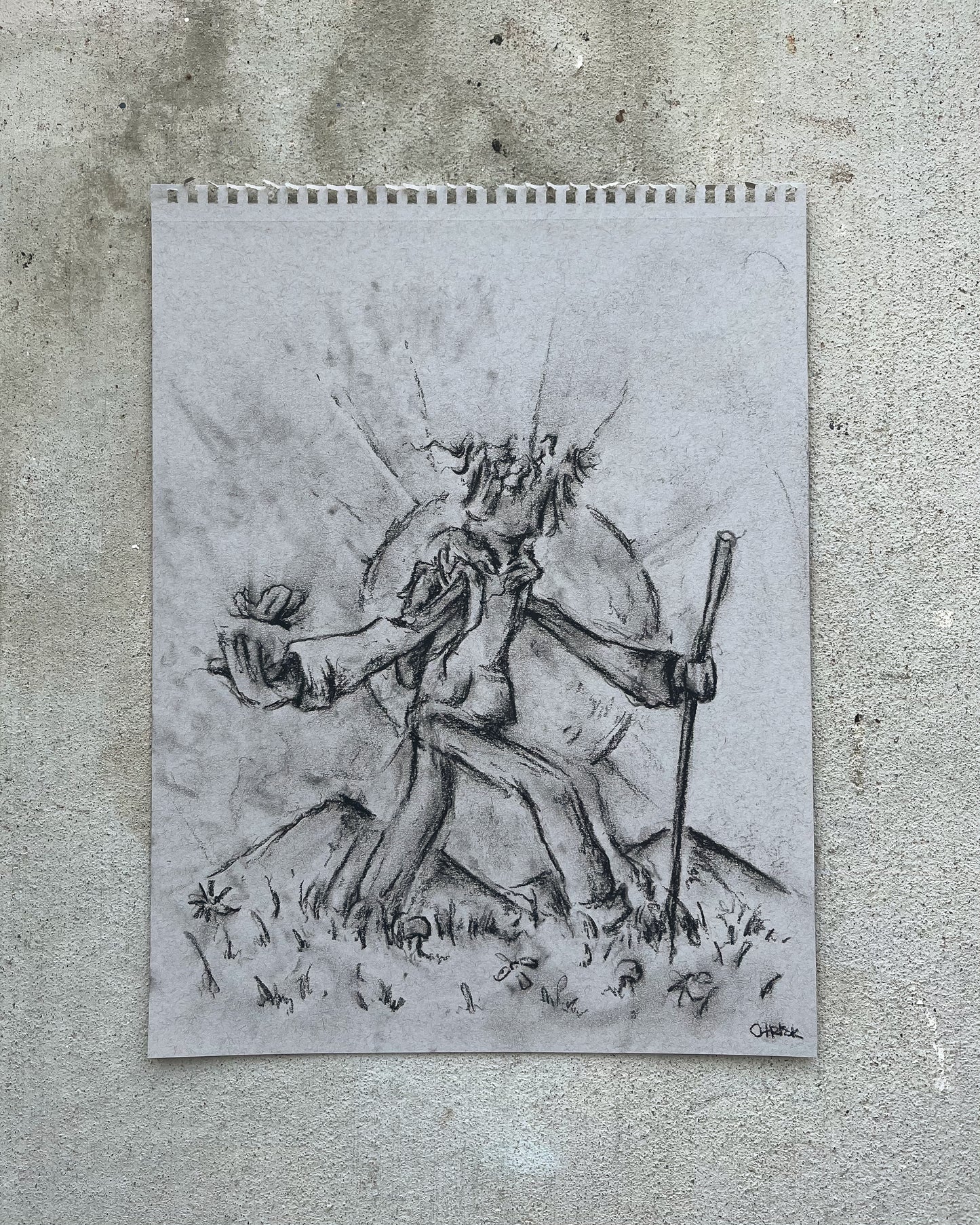 Earth Day Charcoal 05 "take the long way for the view"