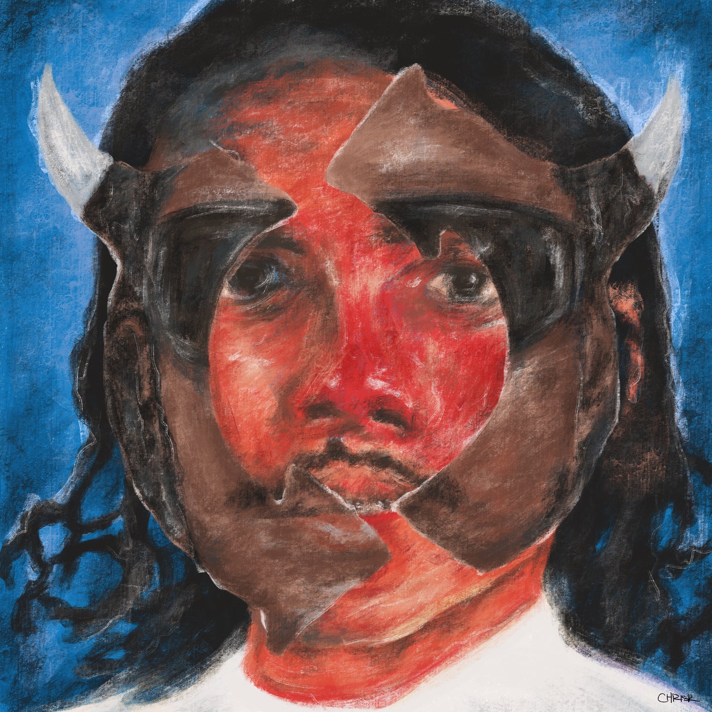 Steve Lacy limited edition art print, 8x8 inches featuring Steve Lacy portrait on textured watercolor paper by artist chriskcreates