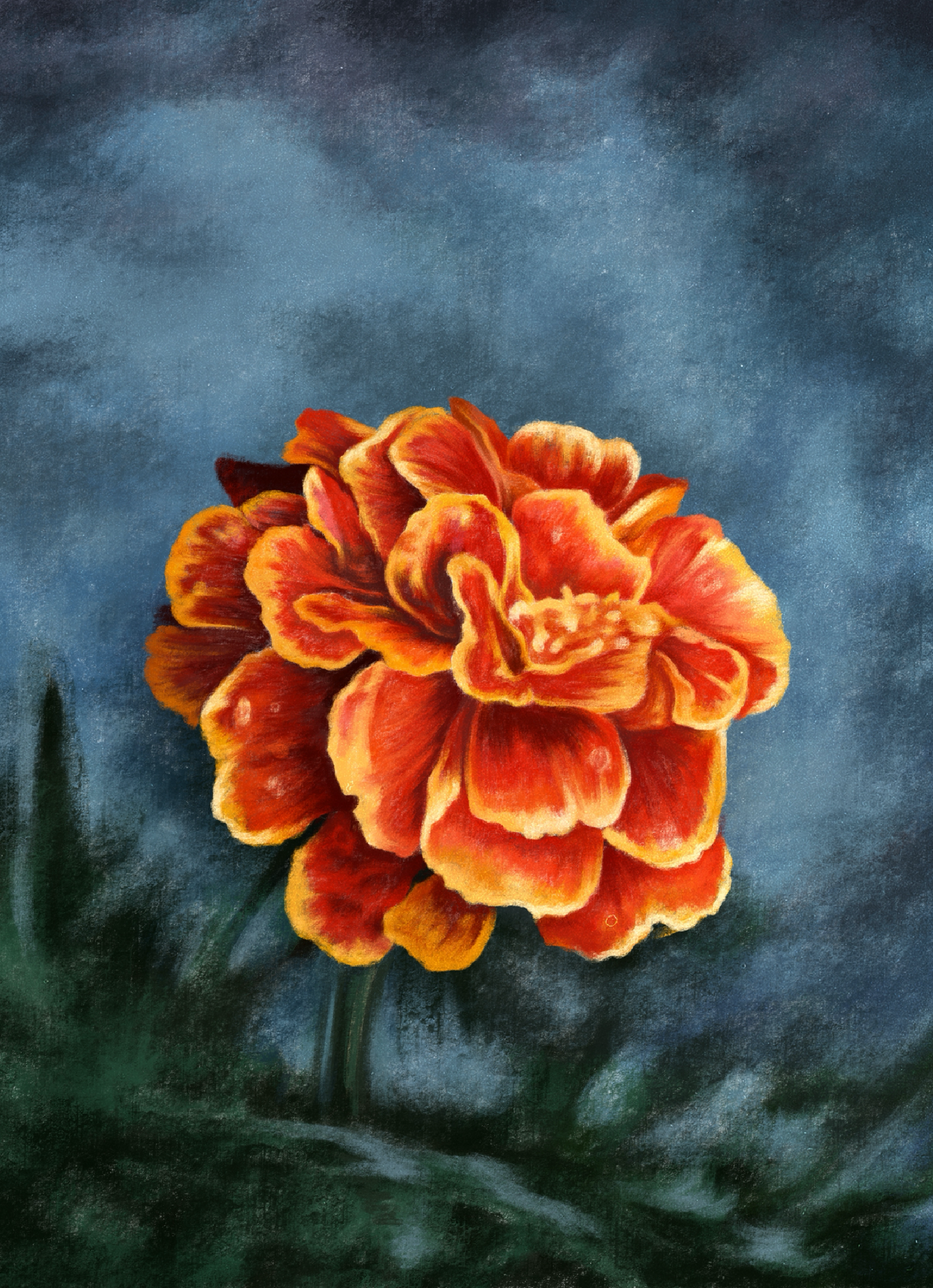 Marigold (October) - Birth Flower Card 5x7