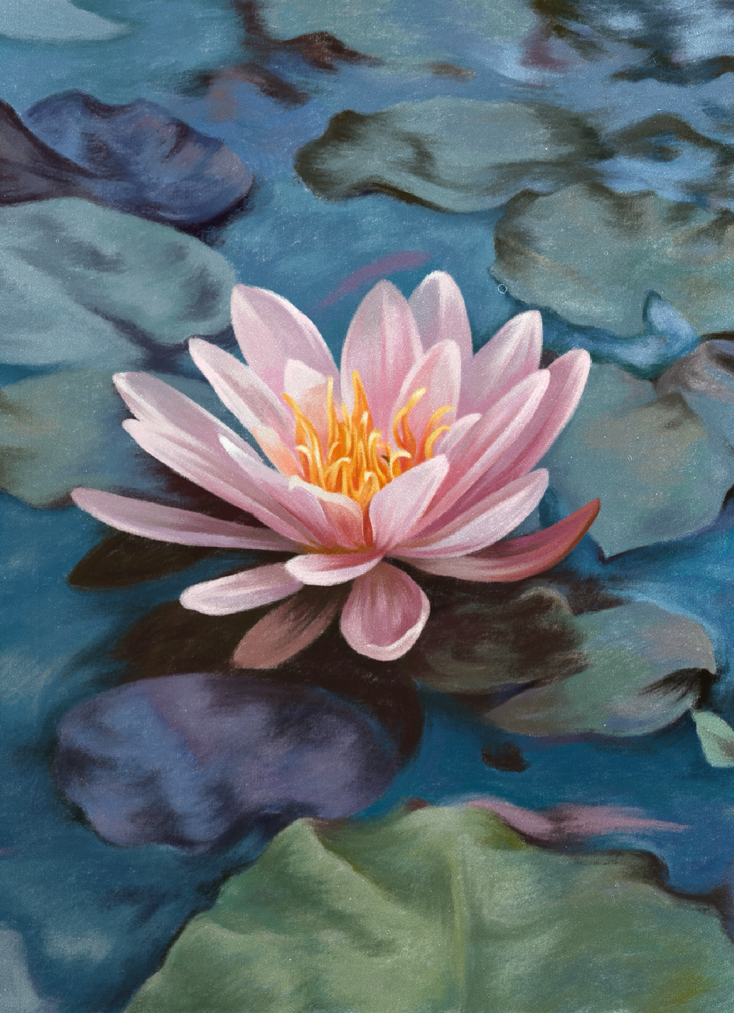 Water Lily (July) - Birth Flower Card 5x7