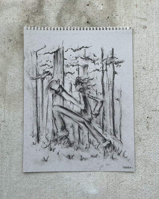 Earth Day Charcoal 01 "escape to the woods"