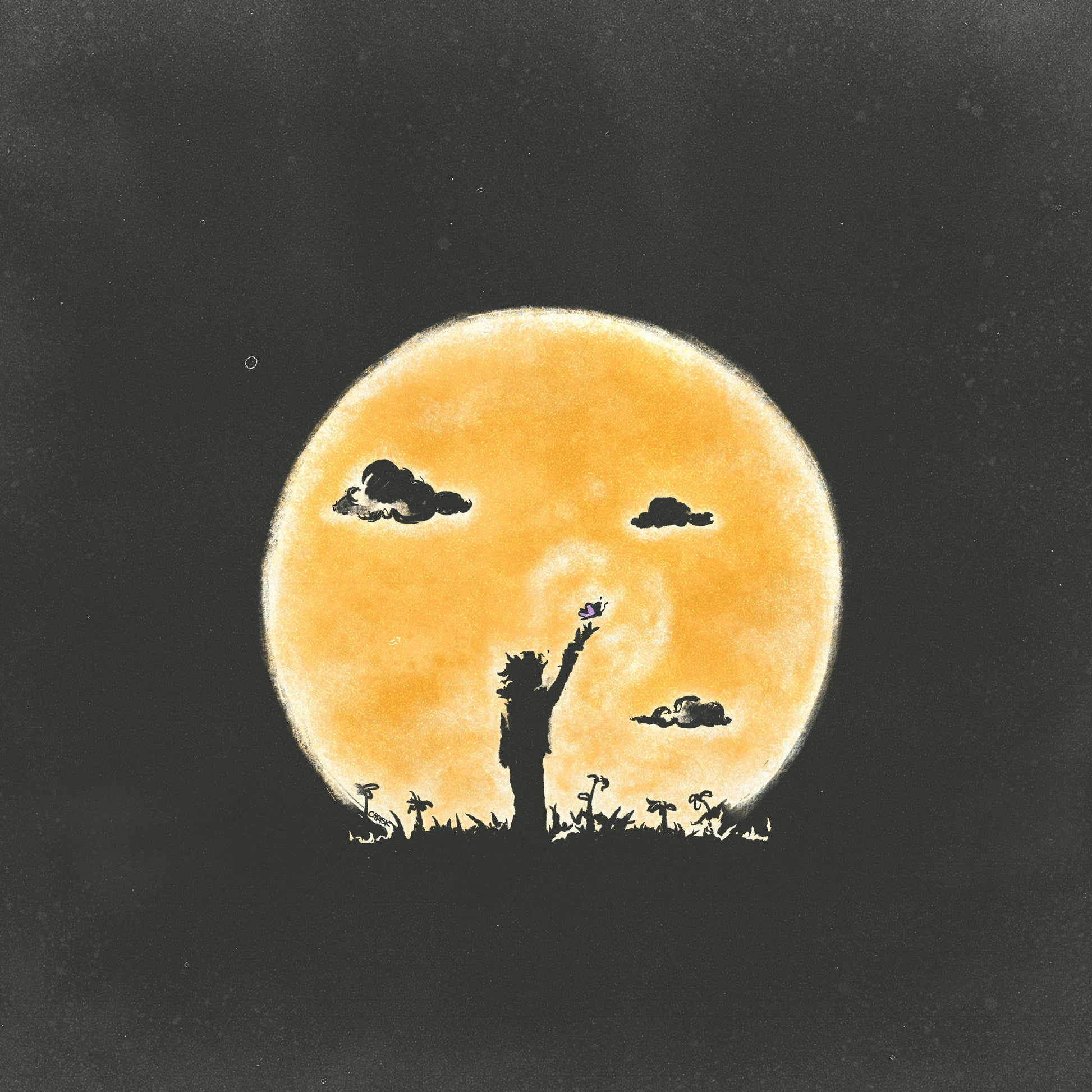 Follow the Light limited edition art print, 8x8 inches featuring inspirational light theme on textured watercolor paper by chriskcreates