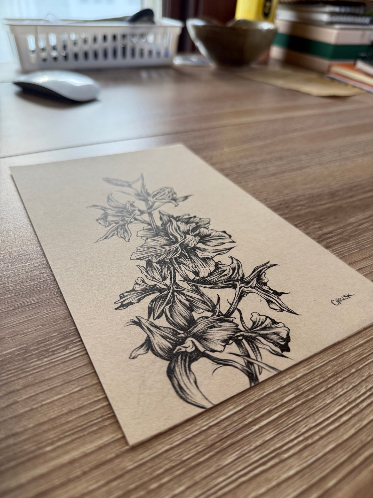 Ink Originals 36 "little larkspur study"