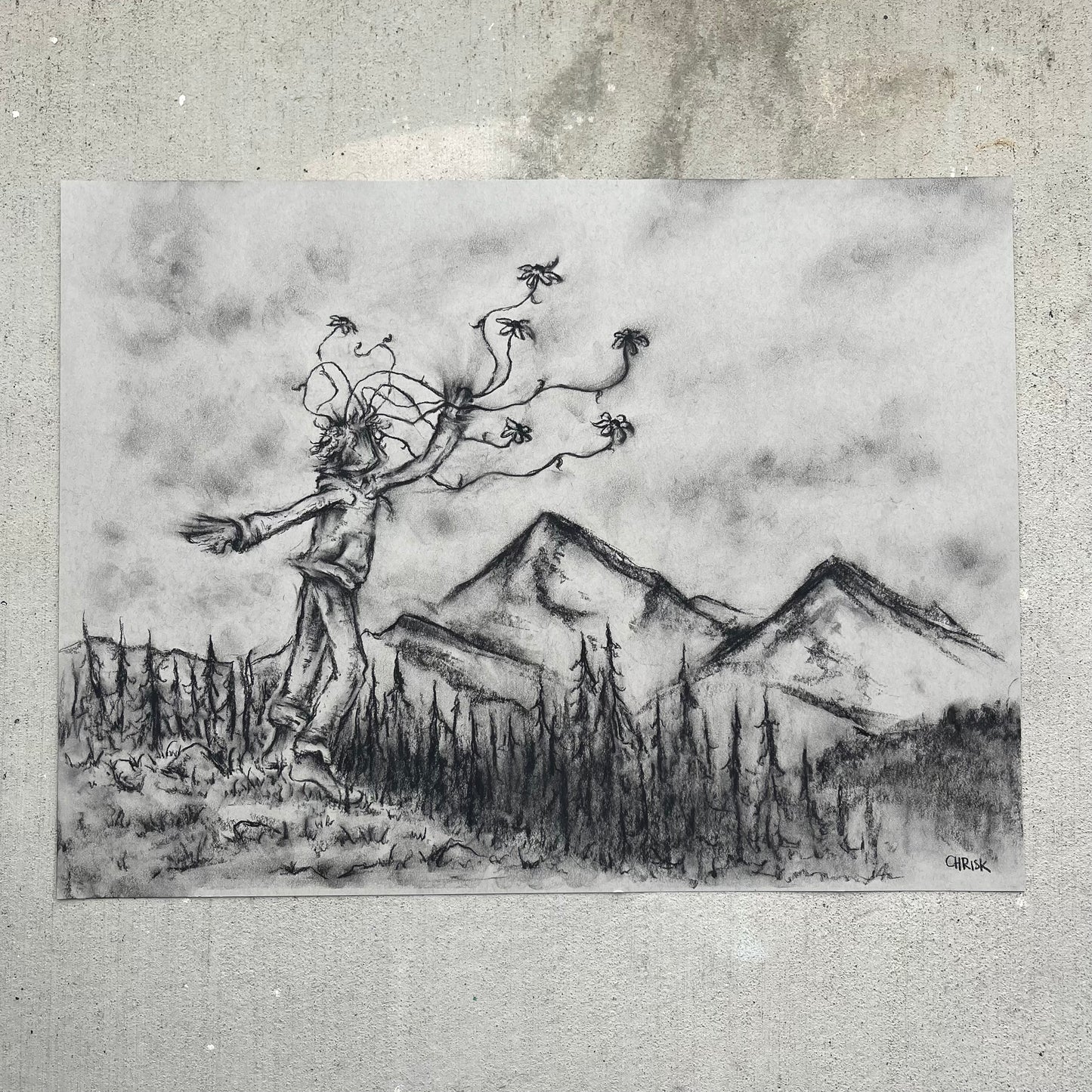 into the wild we grow - Charcoal Original