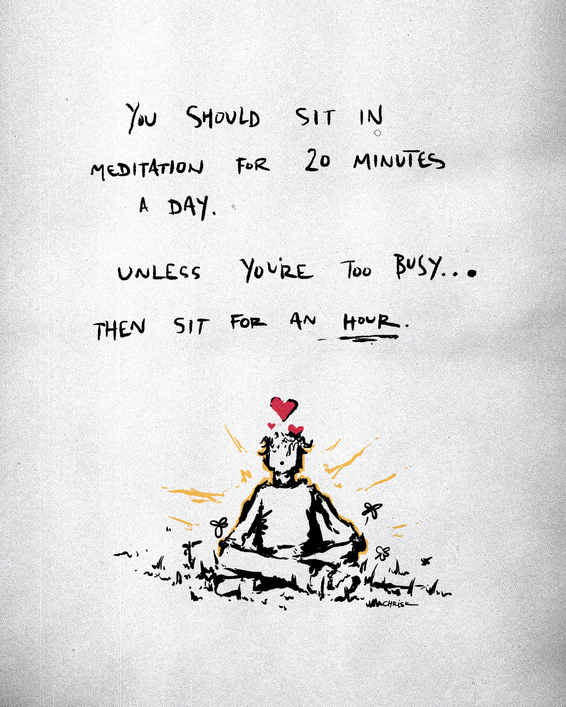 A Mindful Practice limited edition art print, 8x10 inches featuring mindfulness and meditation theme on textured art paper by chriskcreates