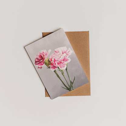 Carnation (January) - Birth Flower Card 5x7