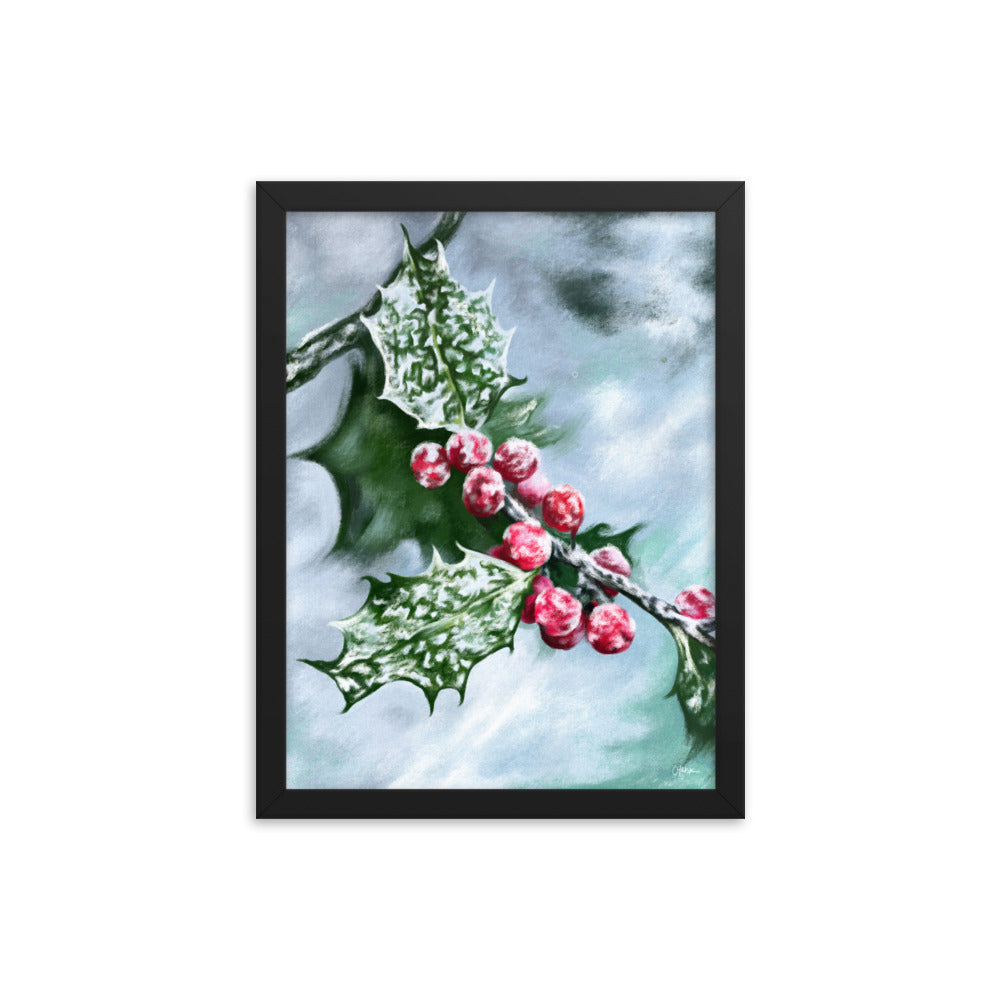 Holly (December) - Birth Flower Framed Print