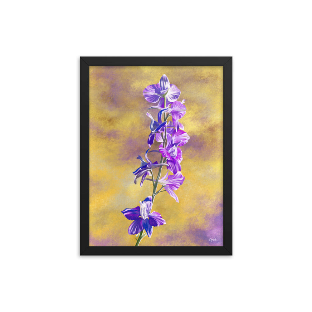 Larkspur (July) - Birth Flower Framed Print