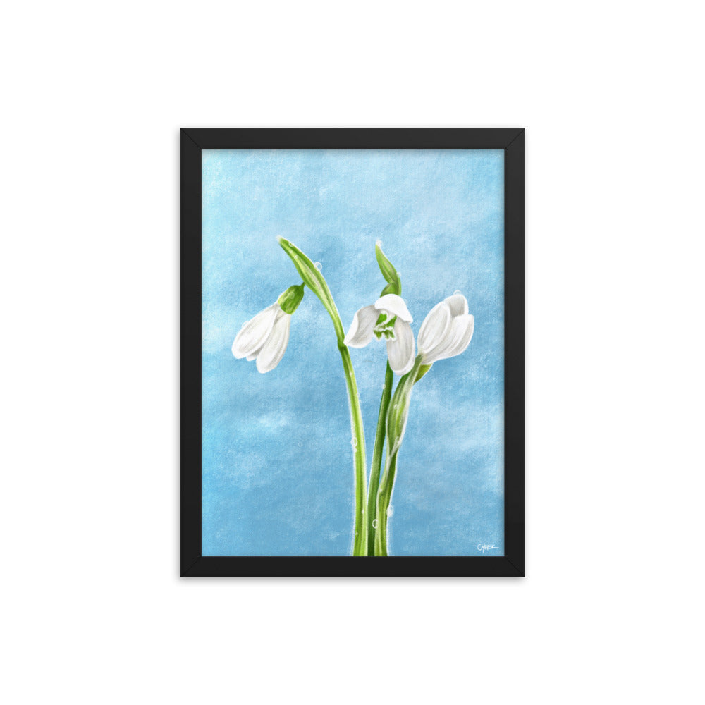 Snowdrop (January) - Birth Flower Framed Print