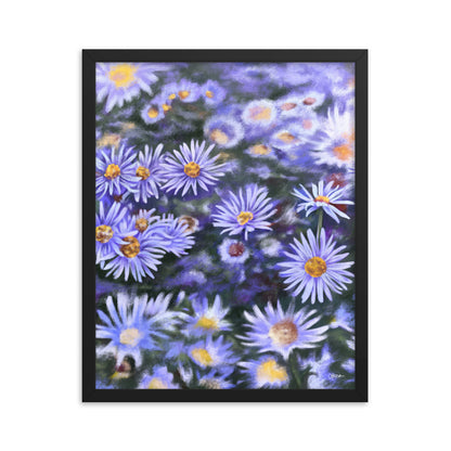 Aster (September) - Birth Flower Framed Print