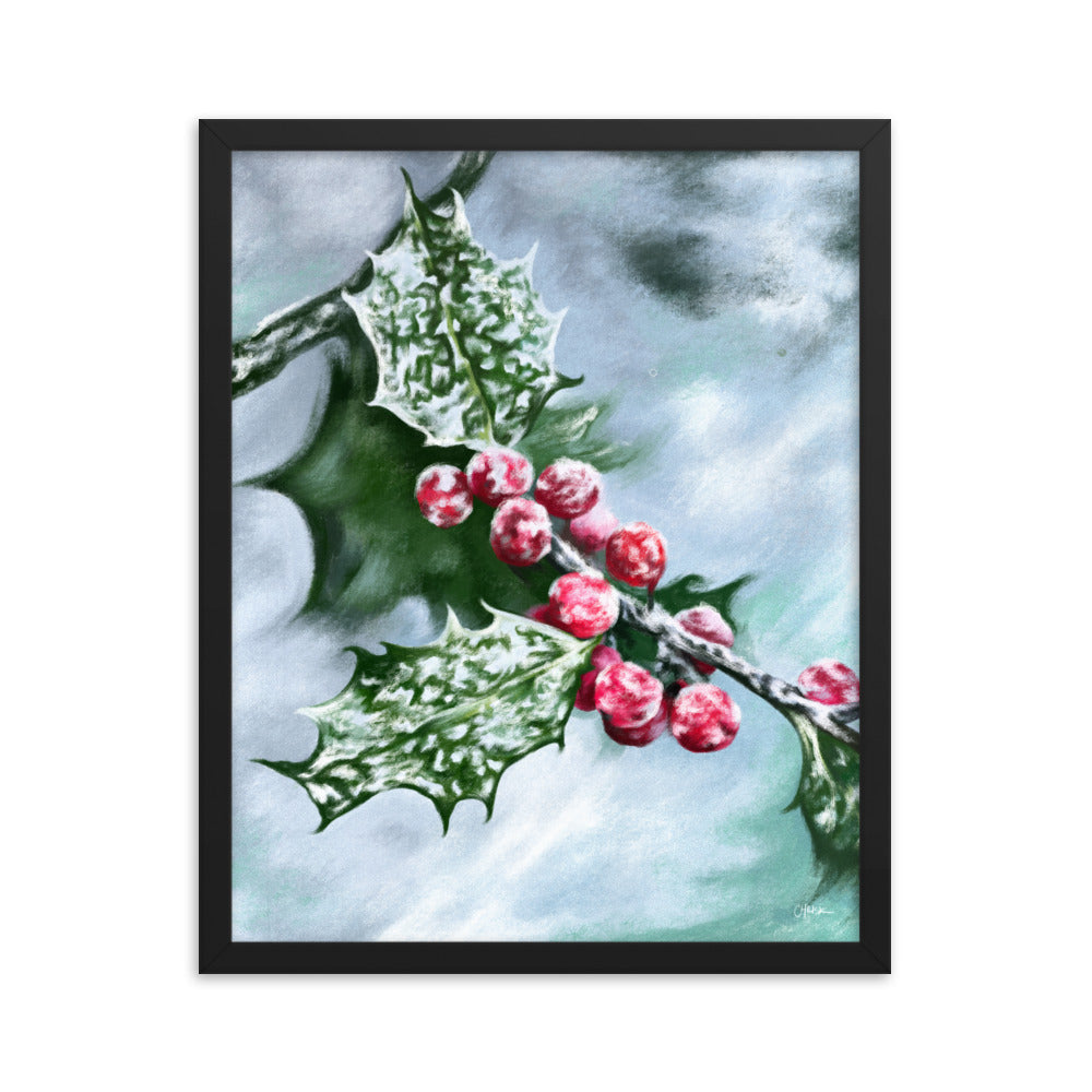 Holly (December) - Birth Flower Framed Print