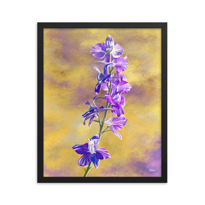 Larkspur (July) - Birth Flower Framed Print