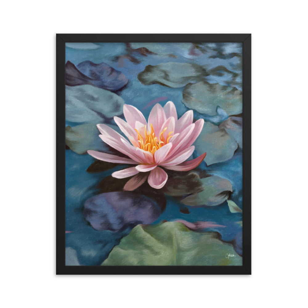 Water Lily (July) - Birth Flower Framed Print