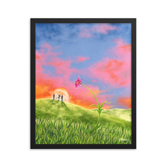 sunsets with friends - Framed poster