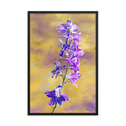 Larkspur (July) - Birth Flower Framed Print