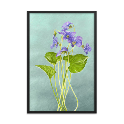 Violet (February) - Birth Flower Framed Print