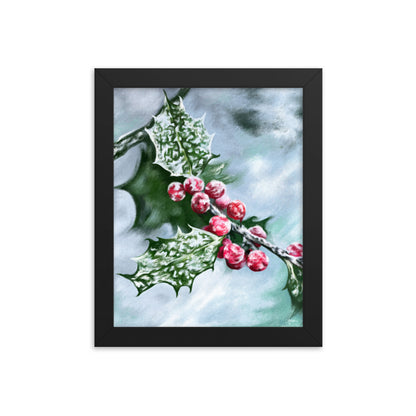 Holly (December) - Birth Flower Framed Print