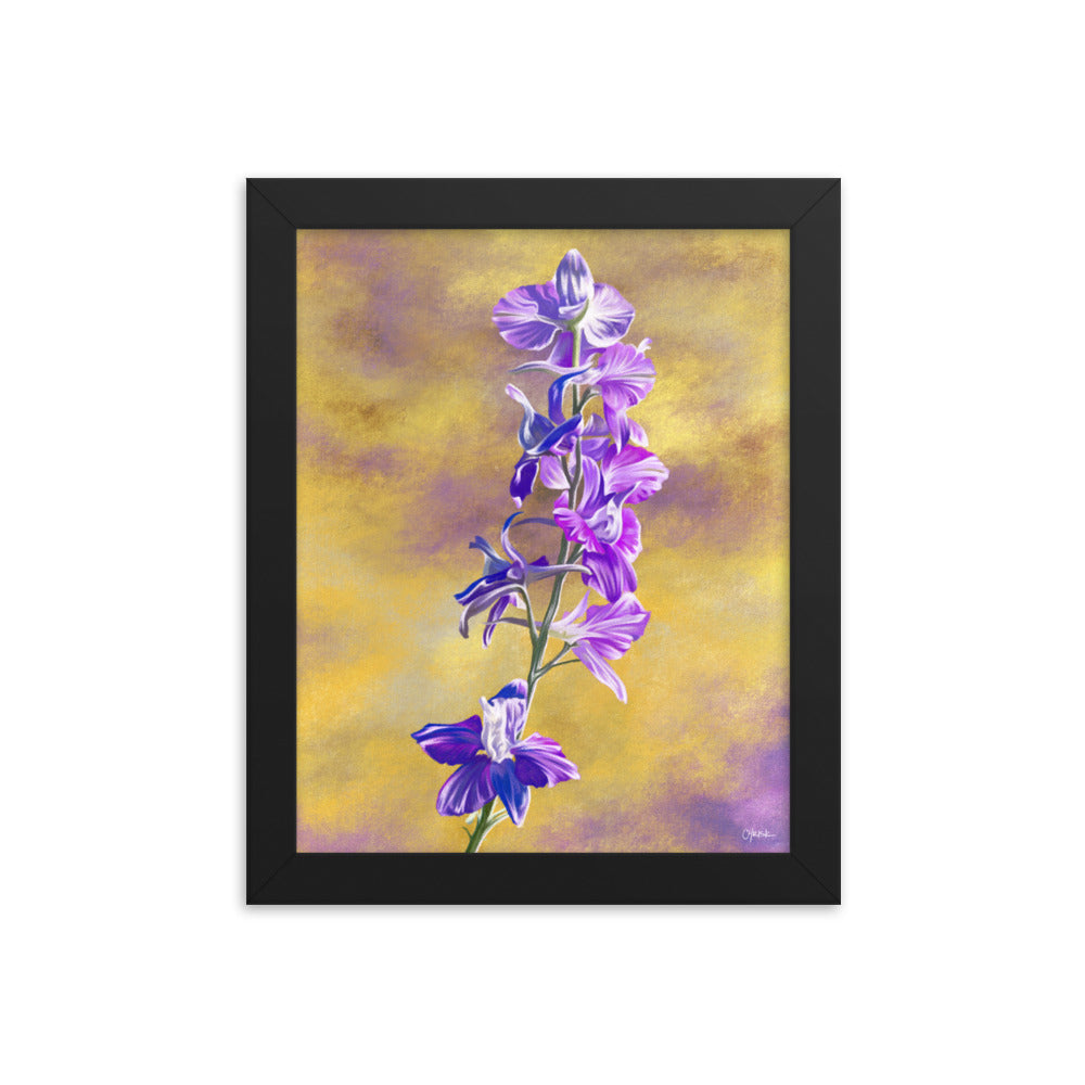 Larkspur (July) - Birth Flower Framed Print