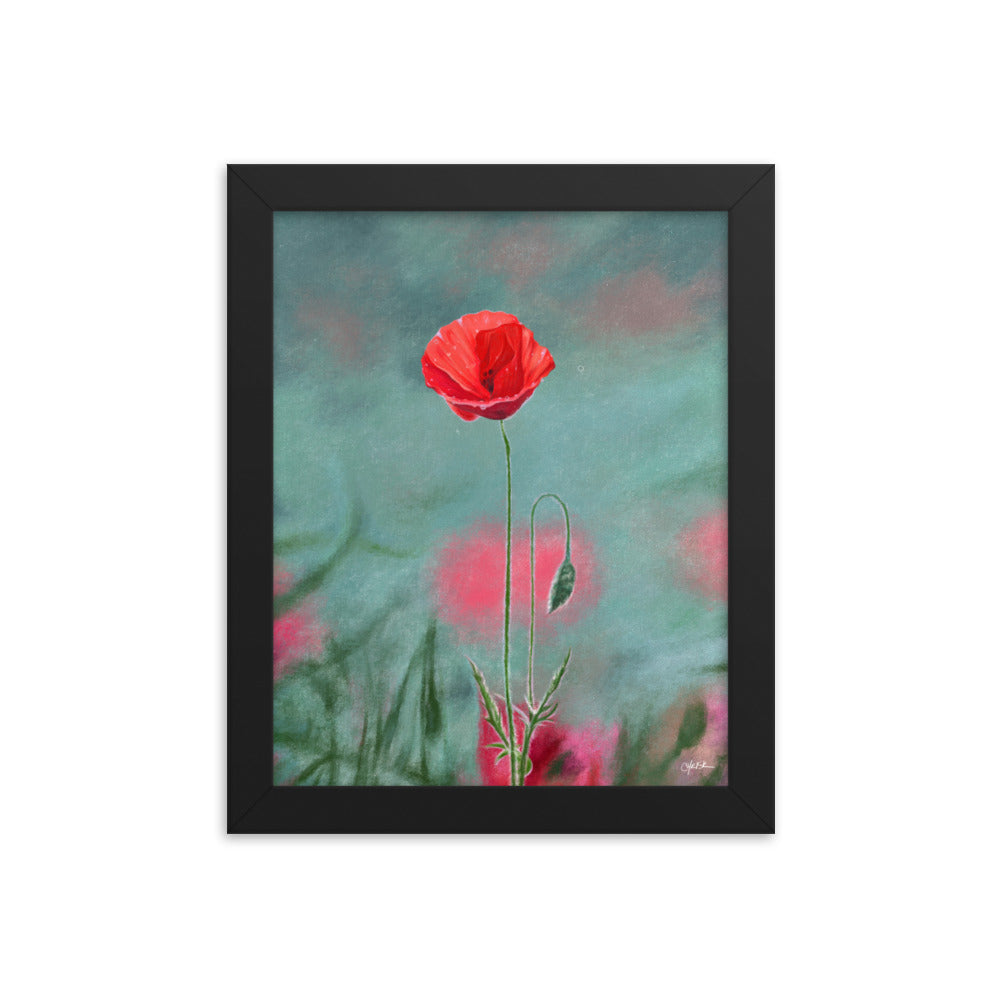 Poppy (August) - Birth Flower Framed Print