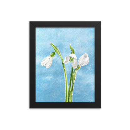 Snowdrop (January) - Birth Flower Framed Print