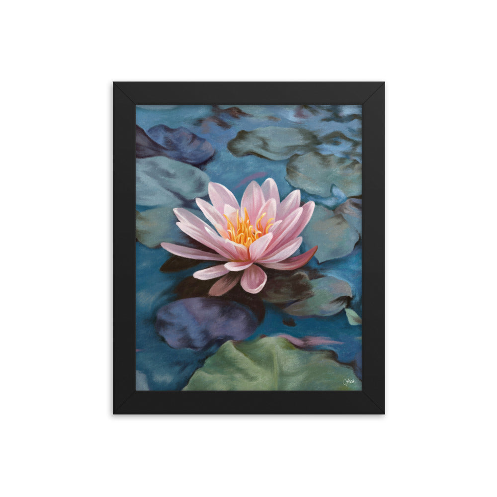 Water Lily (July) - Birth Flower Framed Print