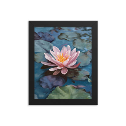 Water Lily (July) - Birth Flower Framed Print