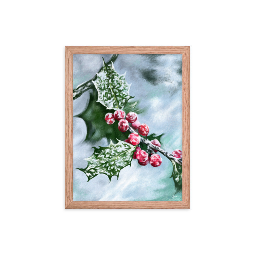 Holly (December) - Birth Flower Framed Print