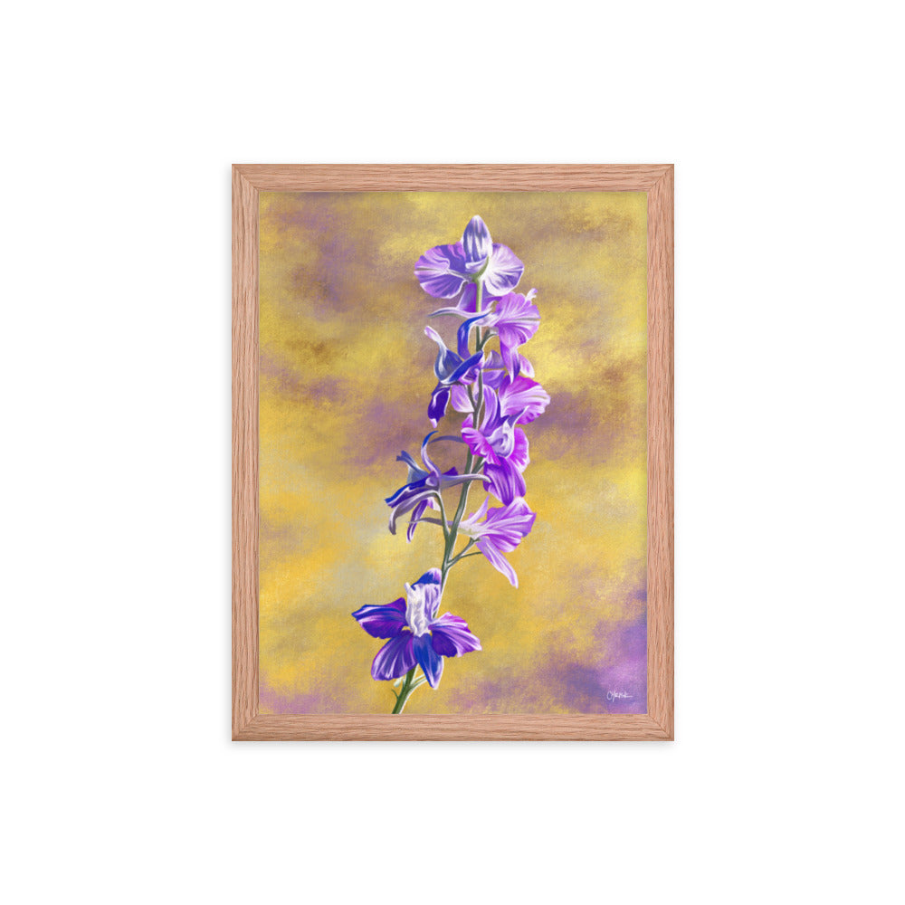 Larkspur (July) - Birth Flower Framed Print