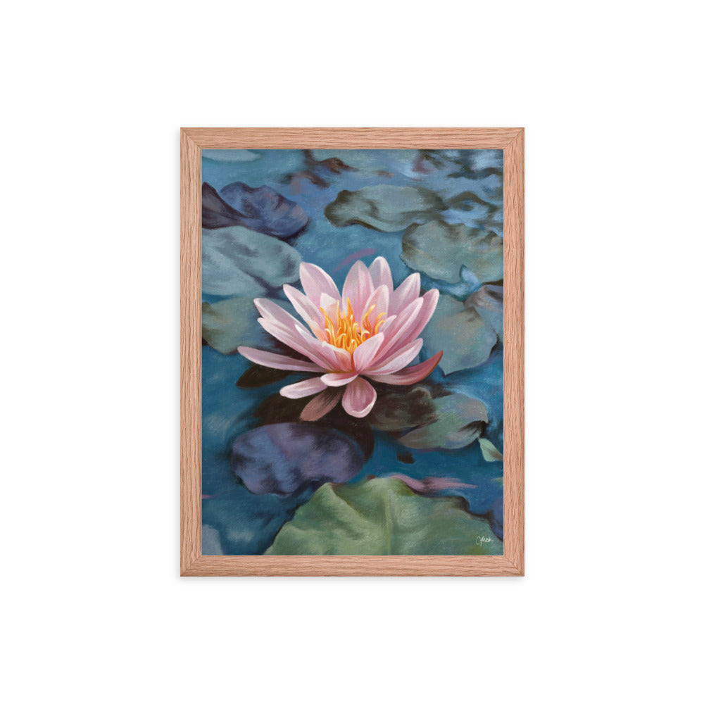 Water Lily (July) - Birth Flower Framed Print