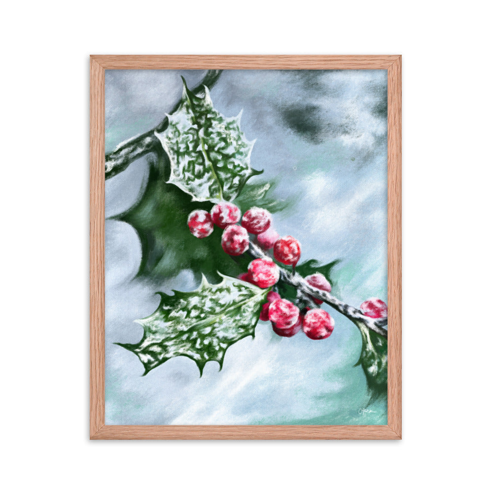 Holly (December) - Birth Flower Framed Print