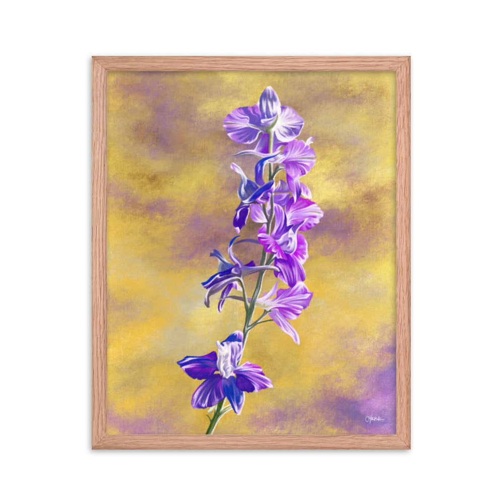 Larkspur (July) - Birth Flower Framed Print