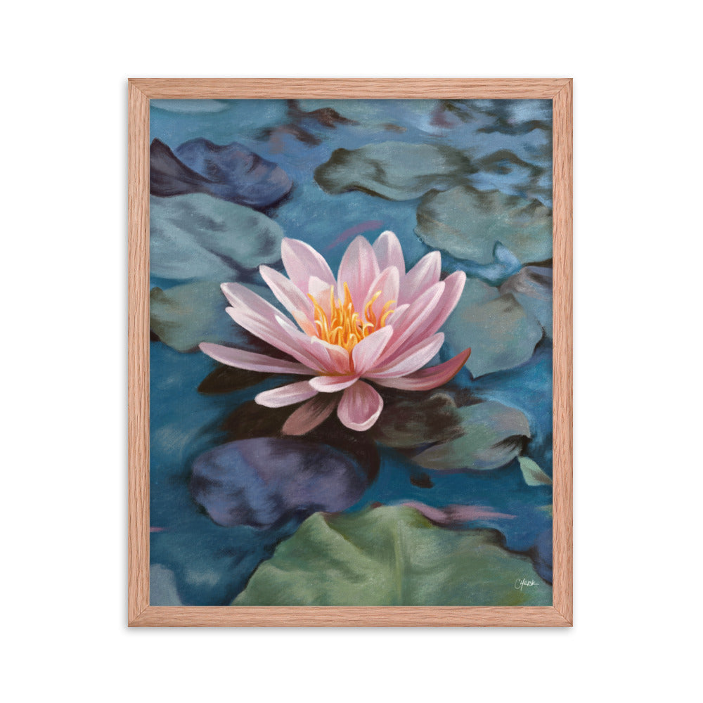 Water Lily (July) - Birth Flower Framed Print