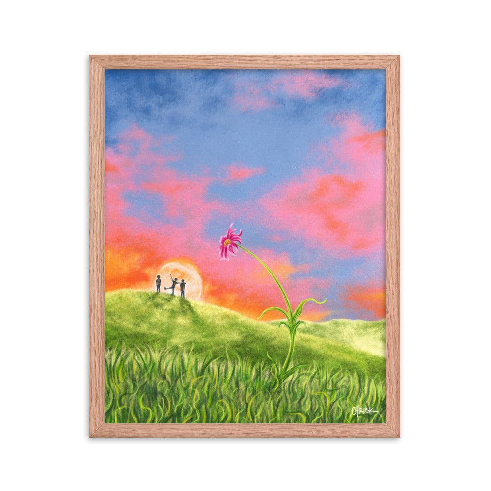 sunsets with friends - Framed poster