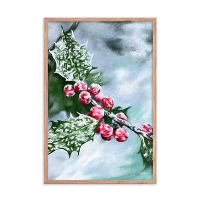 Holly (December) - Birth Flower Framed Print