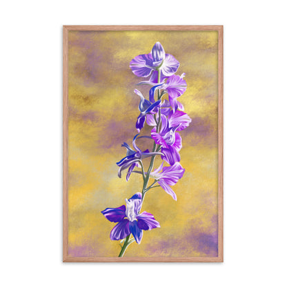 Larkspur (July) - Birth Flower Framed Print