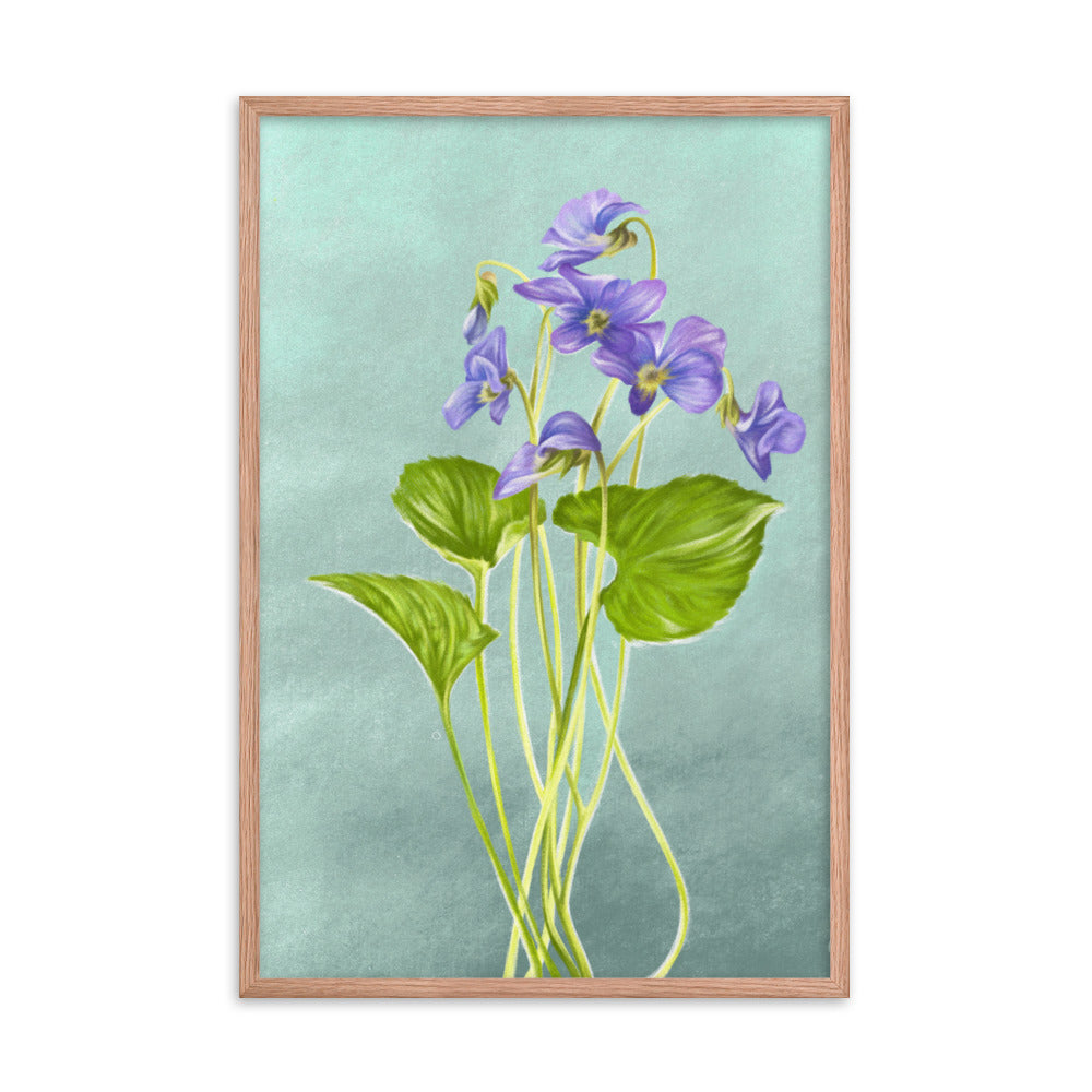 Violet (February) - Birth Flower Framed Print