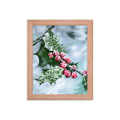 Holly (December) - Birth Flower Framed Print