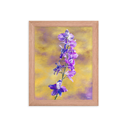 Larkspur (July) - Birth Flower Framed Print