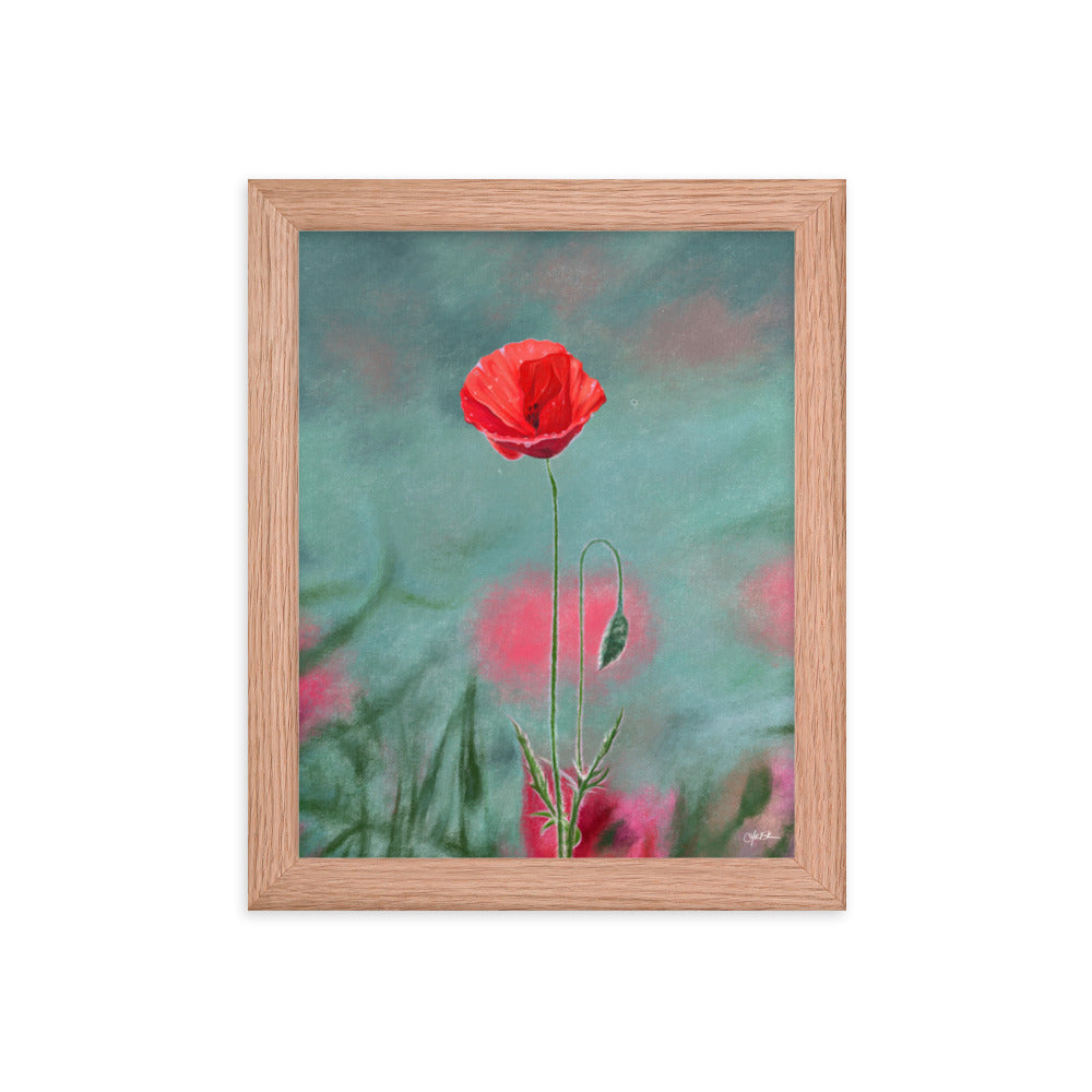 Poppy (August) - Birth Flower Framed Print