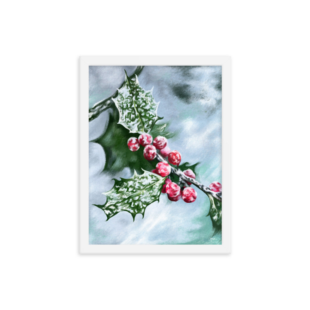 Holly (December) - Birth Flower Framed Print