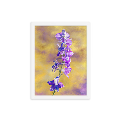 Larkspur (July) - Birth Flower Framed Print