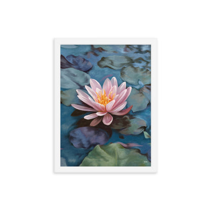 Water Lily (July) - Birth Flower Framed Print