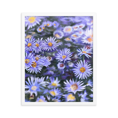 Aster (September) - Birth Flower Framed Print