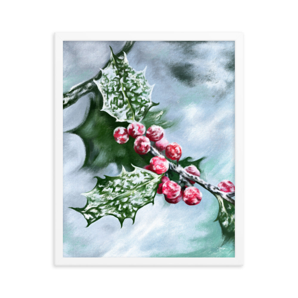 Holly (December) - Birth Flower Framed Print