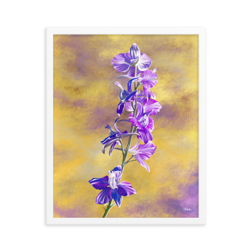 Larkspur (July) - Birth Flower Framed Print